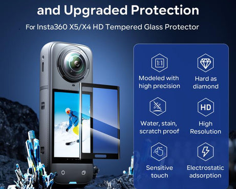 For Insta360 X5 / X4 aMagisn Tempered Glass Screen Protector Anti-Scratch 9H Hardness