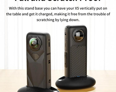 For Insta360 X5 / X4 aMagisn Silicone Base Desktop Stand Car Dashboard Holder