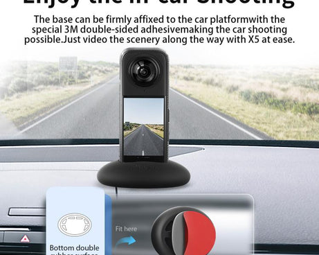 For Insta360 X5 / X4 aMagisn Silicone Base Desktop Stand Car Dashboard Holder