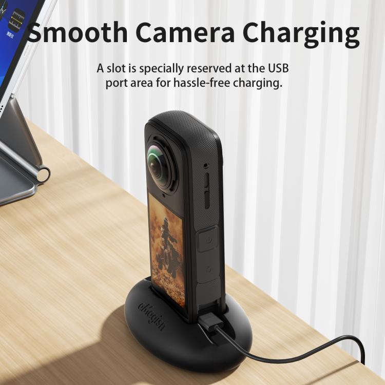 For Insta360 X5 / X4 aMagisn Silicone Base Desktop Stand Car Dashboard Holder