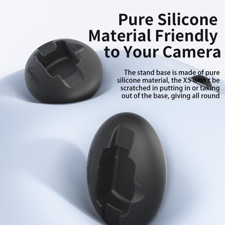 For Insta360 X5 / X4 aMagisn Silicone Base Desktop Stand Car Dashboard Holder