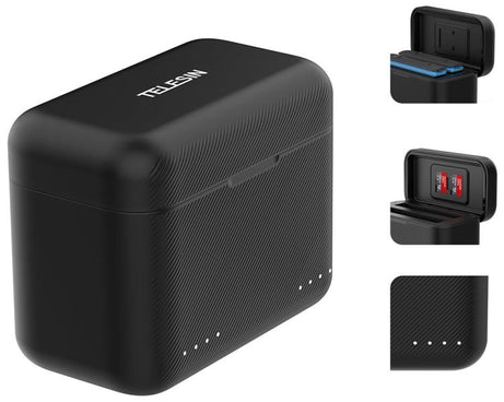 For Insta360 X4 TELESIN Battery Charger Dual Battery Storage Charging Case