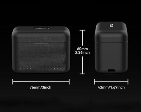 For Insta360 X4 TELESIN Battery Charger Dual Battery Storage Charging Case