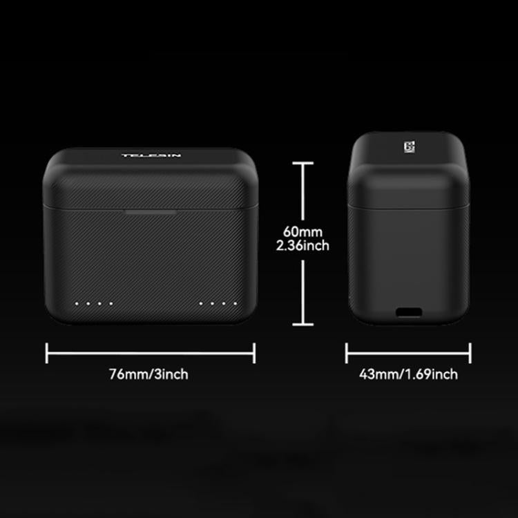 For Insta360 X4 TELESIN Battery Charger Dual Battery Storage Charging Case