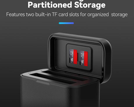 For Insta360 X4 TELESIN Battery Charger Dual Battery Storage Charging Case