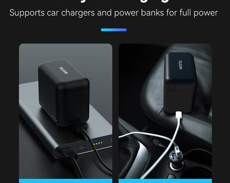 For Insta360 X4 TELESIN Battery Charger Dual Battery Storage Charging Case