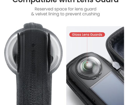 For Insta360 X5 Camera aMagisn Storage Bag Hard Shell Protective Case with Carabiner Clip, Storage Bag