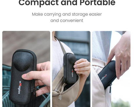 For Insta360 X5 Camera aMagisn Storage Bag Hard Shell Protective Case with Carabiner Clip, Storage Bag