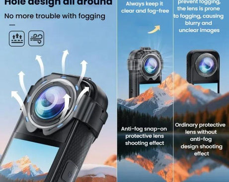 For Insta360 X5 Anti-Fog Snap-On Lens Protector Durable Glass Cover, Lens Protector
