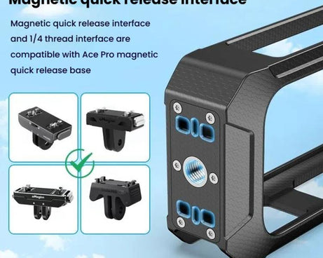 For Insta360 X5 Plastic Protective Frame Magnetic Quick-Release Camera Cage Expansion Bracket