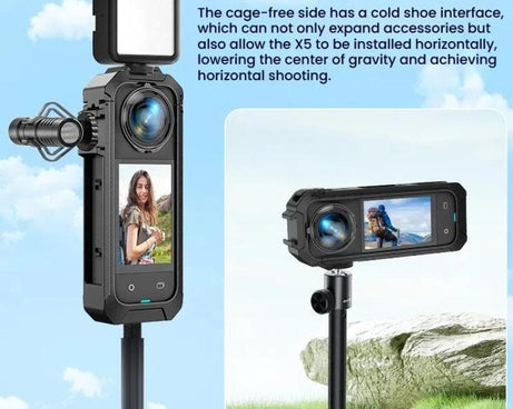 For Insta360 X5 Plastic Protective Frame Magnetic Quick-Release Camera Cage Expansion Bracket