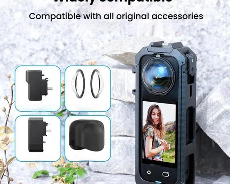 For Insta360 X5 Plastic Protective Frame Magnetic Quick-Release Camera Cage Expansion Bracket