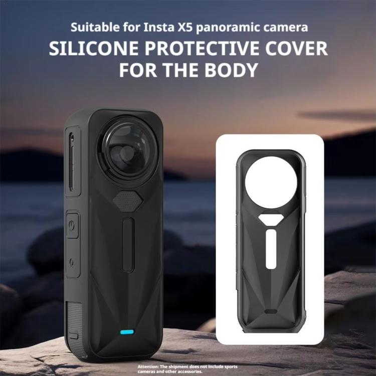 For Insta360 X5 Camera Silicone Case Body Cover Anti-dust and Stain-resistant Protective Shell