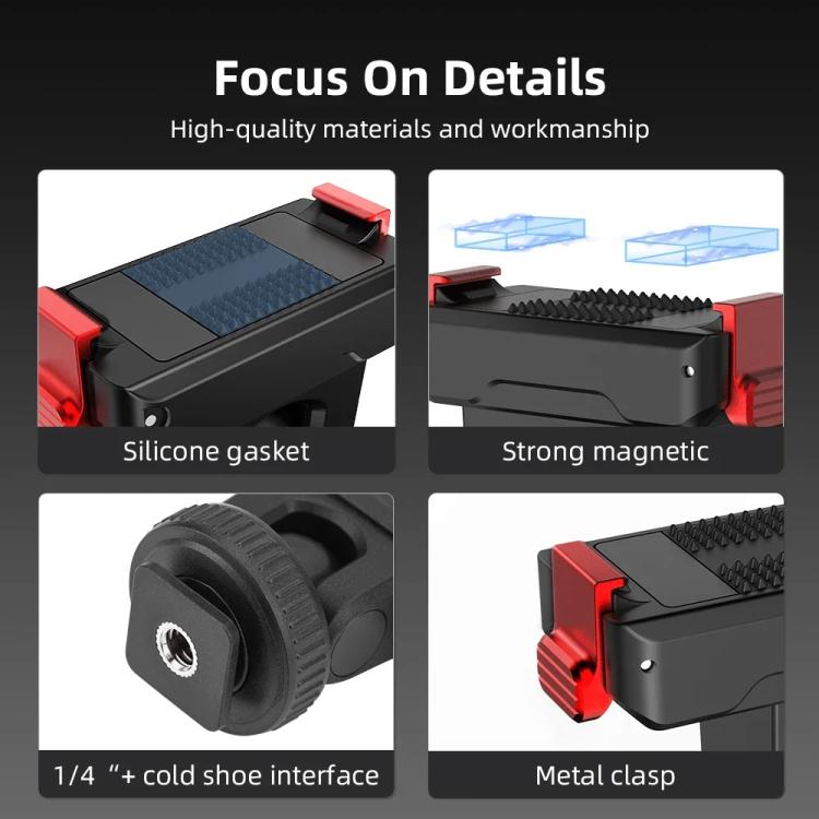 For Osmo Action 3 / 4 / 5 Pro Flymile AC5003 Magnetic Head Quick Release Base