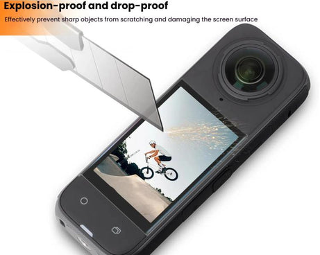 Sunnylife Curved Tempered Film HD Anti-Explosion Anti-Drop Scratch Protective Film, For Insta360 X5 / X4, For Insta360 X5 / X4 2sets