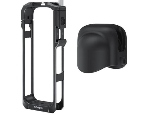 aMagisn Metal Cage for Insta360 X5 Wind Noise Reduction, Shockproof Mount with Dual Cold Shoe