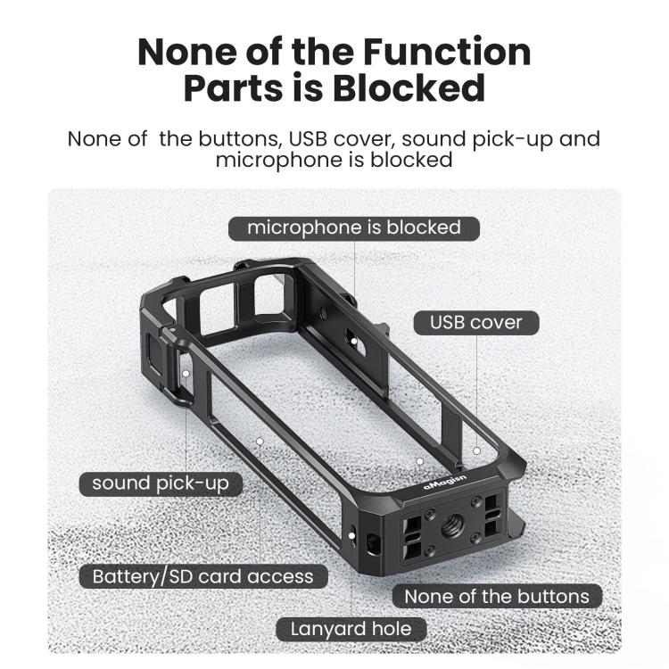aMagisn Metal Cage for Insta360 X5 Wind Noise Reduction, Shockproof Mount with Dual Cold Shoe