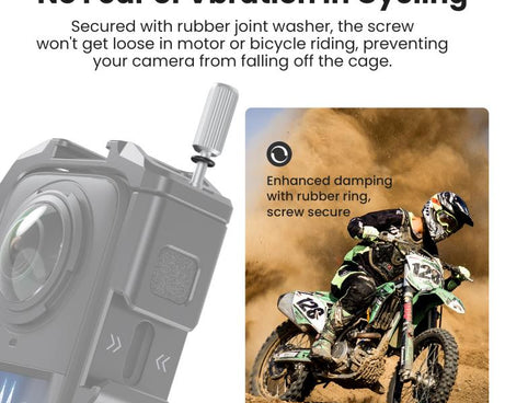 aMagisn Metal Cage for Insta360 X5 Wind Noise Reduction, Shockproof Mount with Dual Cold Shoe