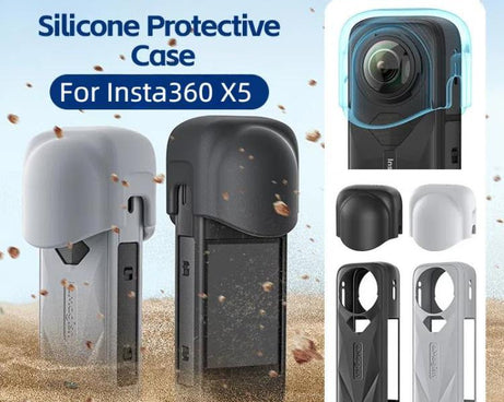 For Insta360 X5 Action Camera Protective Accessories, aMagisn Body Case+Lens Cap Black, aMagisn Body Case+Lens Cap Gray, aMagisn Body Case Black, aMagisn Body Case Gray