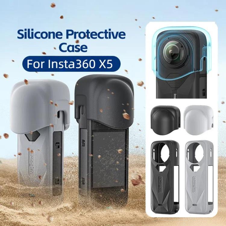 For Insta360 X5 Action Camera Protective Accessories, aMagisn Body Case+Lens Cap Black, aMagisn Body Case+Lens Cap Gray, aMagisn Body Case Black, aMagisn Body Case Gray