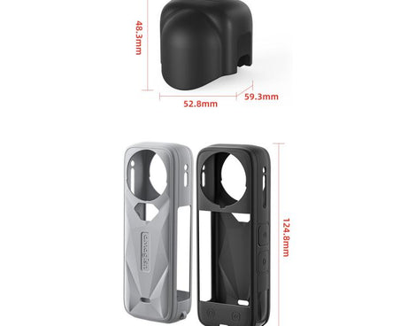 For Insta360 X5 Action Camera Protective Accessories, aMagisn Body Case+Lens Cap Black, aMagisn Body Case+Lens Cap Gray, aMagisn Body Case Black, aMagisn Body Case Gray