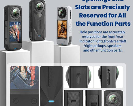 For Insta360 X5 Action Camera Protective Accessories, aMagisn Body Case+Lens Cap Black, aMagisn Body Case+Lens Cap Gray, aMagisn Body Case Black, aMagisn Body Case Gray