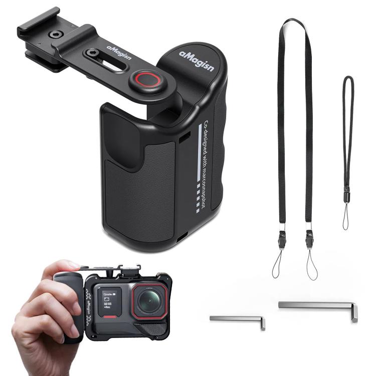aMagisn Xplorer Grip Kit Street Vlogging Handle For Insta360, DJI Action, and GoPro Hero Series Action Cameras, For Insta360, DJI Action, and GoPro