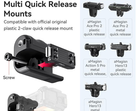 aMagisn Xplorer Grip Kit Street Vlogging Handle For Insta360, DJI Action, and GoPro Hero Series Action Cameras, For Insta360, DJI Action, and GoPro