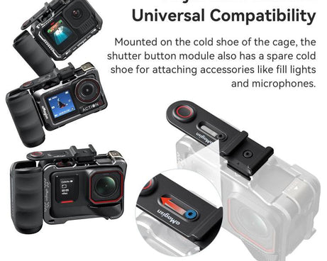 aMagisn Xplorer Grip Kit Street Vlogging Handle For Insta360, DJI Action, and GoPro Hero Series Action Cameras, For Insta360, DJI Action, and GoPro