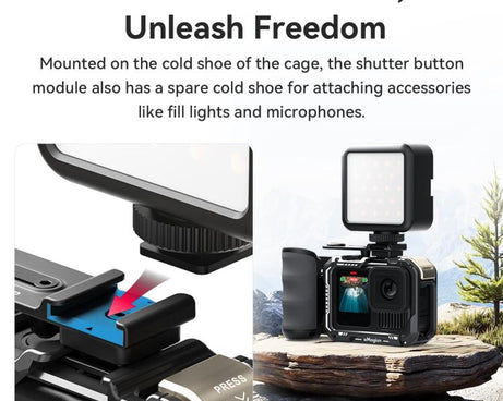 aMagisn Xplorer Grip Kit Street Vlogging Handle For Insta360, DJI Action, and GoPro Hero Series Action Cameras, For Insta360, DJI Action, and GoPro