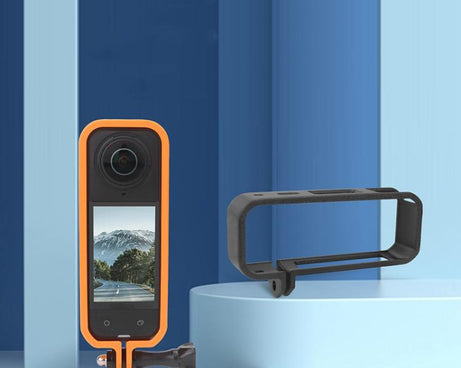 For Insta360 X5 360 Camera CQT Expandable Protective Cage Shockproof Case, Vertical Black, Horizontal Black, Vertical Orange, Horizontal Orange