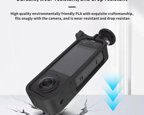 For Insta360 X5 360 Camera CQT Expandable Protective Cage Shockproof Case, Vertical Black, Horizontal Black, Vertical Orange, Horizontal Orange