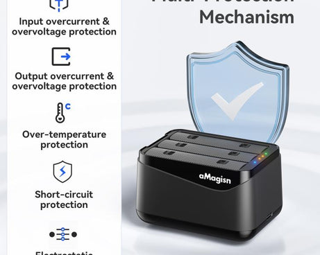 For Insta360 X5 Camera AMagisn Battery Charger Fast Charging Station For 3 Batteries Simultaneously