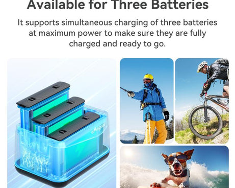 For Insta360 X5 Camera AMagisn Battery Charger Fast Charging Station For 3 Batteries Simultaneously