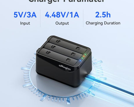 For Insta360 X5 Camera AMagisn Battery Charger Fast Charging Station For 3 Batteries Simultaneously