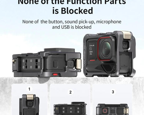 For Insta360 Ace Pro 2 / Ace Pro Camera AMagisn Quick Release Metal Cage Horizontal & Vertical Shooting Protective Frame