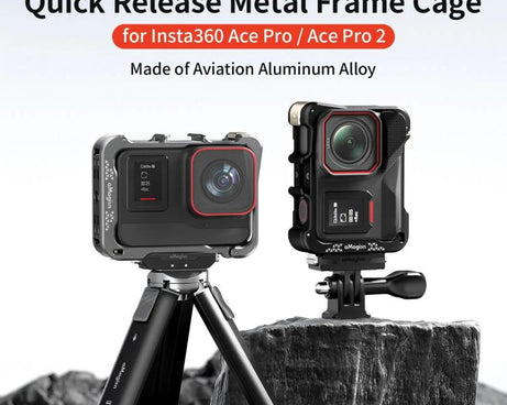 For Insta360 Ace Pro 2 / Ace Pro Camera AMagisn Quick Release Metal Cage Horizontal & Vertical Shooting Protective Frame