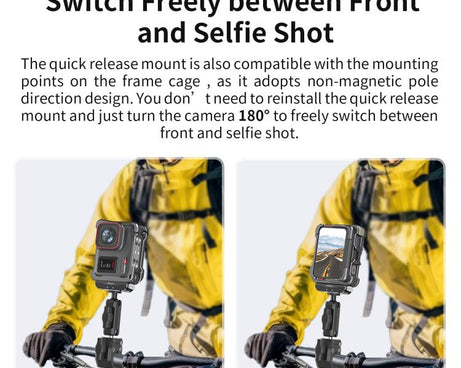 For Insta360 Ace Pro 2 / Ace Pro Camera AMagisn Quick Release Metal Cage Horizontal & Vertical Shooting Protective Frame