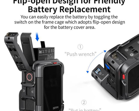 For Insta360 Ace Pro 2 / Ace Pro Camera AMagisn Quick Release Metal Cage Horizontal & Vertical Shooting Protective Frame