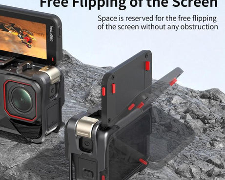 For Insta360 Ace Pro 2 / Ace Pro Camera AMagisn Quick Release Metal Cage Horizontal & Vertical Shooting Protective Frame