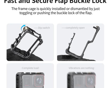 For Insta360 Ace Pro 2 / Ace Pro Camera AMagisn Quick Release Metal Cage Horizontal & Vertical Shooting Protective Frame