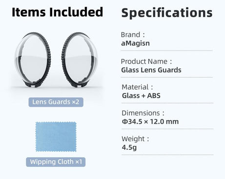 For Insta360 X5 Camera aMagisn Lens Guard Protector Detachable Anti-Scratch Glass Cover