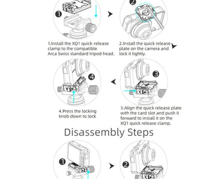 Arca Quick Release Adapter Gimbal Stabilizer Tripod Sports Quick Release Plate Stand, XILETU XQ-1, XILETU XQ-1A