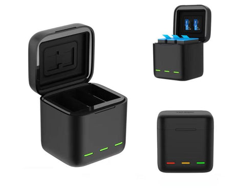 For GoPro HERO13 Black TELESIN 3 Slots Charging Case Compact Storage Box