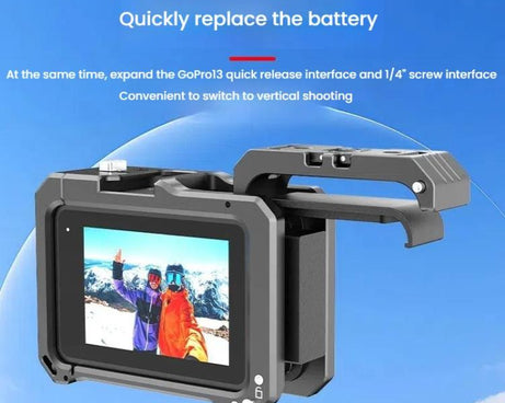HEPAIL AC68 Aluminum Alloy Rabbit Cage Frame For GoPro HERO13 Black /12 Black /11 Black /10 Black /9 Black, AC68