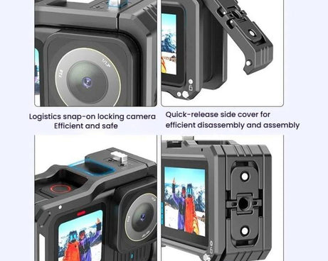 HEPAIL AC68 Aluminum Alloy Rabbit Cage Frame For GoPro HERO13 Black /12 Black /11 Black /10 Black /9 Black, AC68