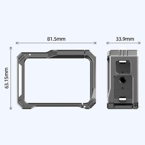 HEPAIL AC68 Aluminum Alloy Rabbit Cage Frame For GoPro HERO13 Black /12 Black /11 Black /10 Black /9 Black, AC68