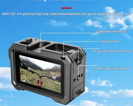 For DJI Osmo Action 5 Pro / 4 / 3 HEPAIL AC70 Metal Rabbit Cage