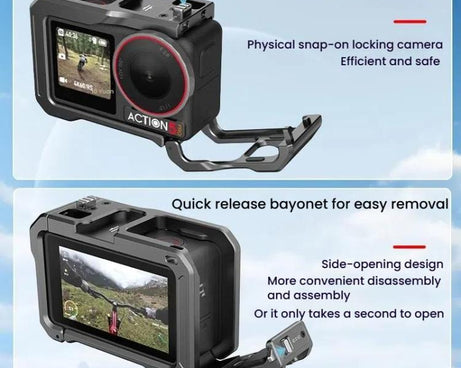 For DJI Osmo Action 5 Pro / 4 / 3 HEPAIL AC70 Metal Rabbit Cage