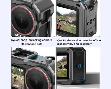 For DJI Osmo Action 5 Pro / 4 / 3 HEPAIL AC70 Metal Rabbit Cage